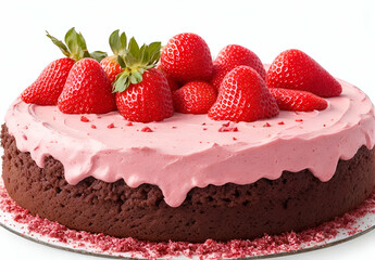 cake with strawberries and icing Garnish