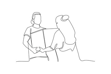 lifting the box together. minimalist help each other concept.