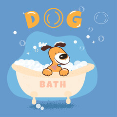 illustration of a shower in a bath / pet grooming 