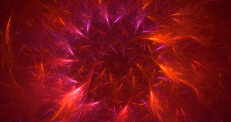 Fototapeta na wymiar 3D manual rendering abstract valentine red fractal light background