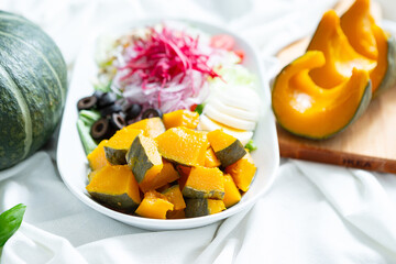 Vegetable salad with sweet pumpkin