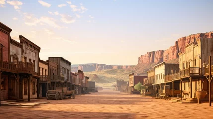 Fototapeten Dust and Spurs: A Journey Through the Wild West, the iconic symbols of the Old West, providing a sense of nostalgia and adventure associated with this historical period.    © hisilly