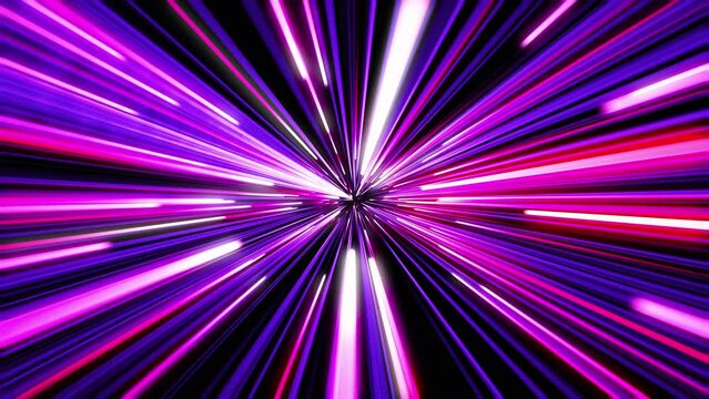 Beautiful Super Fast Neon Trails Flying Away Seamless Background. High Speed Pink Blue Color Lines Moving Looped 3d Animation. Digital Glowing Strokes Motion Design Backdrop 4k Ultra HD