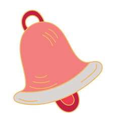 Christmas pink bell sticker isolated on transparent background