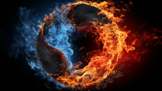 fire in the dark HD 8K wallpaper Stock Photographic Image 