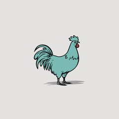 Cock hand-drawn illustration. Cock. Vector doodle style cartoon illustration