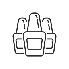 Nail polish with a brush, linear icon. Line with editable stroke
