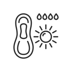 Daytime menstrual pad, linear icon. Line with editable stroke