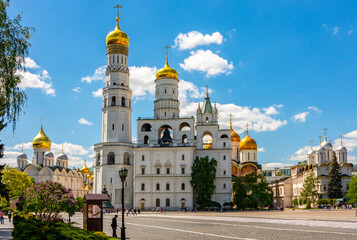 Ivan the Great Bell Tower in Moscow Kremlin, Russia - obrazy, fototapety, plakaty