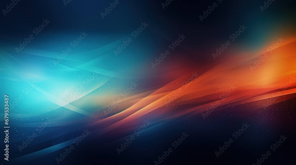 Poster abstract colorful waves on a dark background.