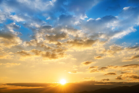 Background of beautiful sunset sky