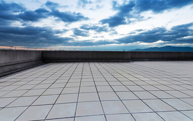 Empty rooftop of modern building