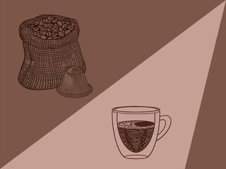 Obraz na płótnie Canvas Coffee cups hand drawn vector illustration.