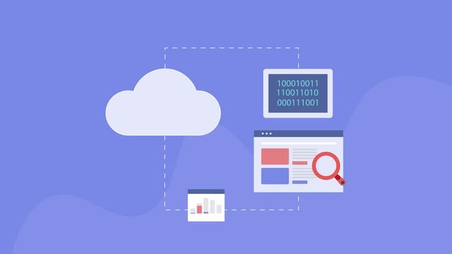 Content data management secure cloud storage e-business technology video animation clip.