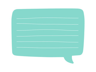 Speech bubble with texture in collage style. Illustration on transparent background