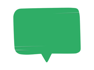 Speech bubble with texture in collage style. Illustration on transparent background