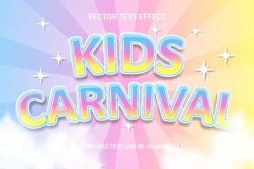 kids carnival fun color fantasy typography editable text effect style lettering template background