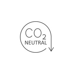 CO2 neutral line vector icon 