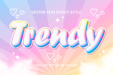 trendy colorful funny sparkling typography editable text effect font style template design