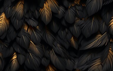 Beautiful Black Feathers Background