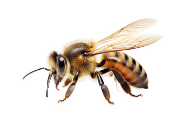 Delicate Honeybee On Transparent Background