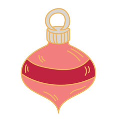 Christmas teardrop decoration doodle style sticker design isolated on transparent background