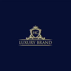 HG Luxury lion crest logo - royal lion vector template