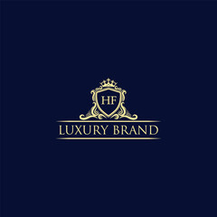 HF Luxury lion crest logo - royal lion vector template