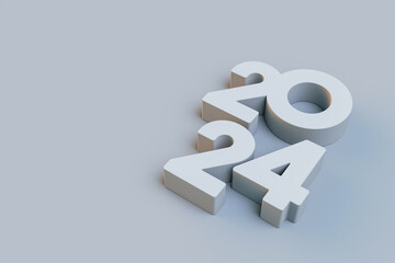 New Year 2024 Creative Design Concept, 3D rendering.
