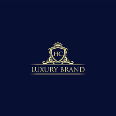 HC Luxury lion crest logo - royal lion vector template