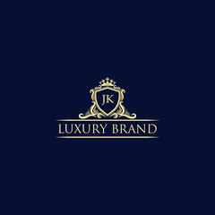 JK Luxury lion crest logo - royal lion vector template