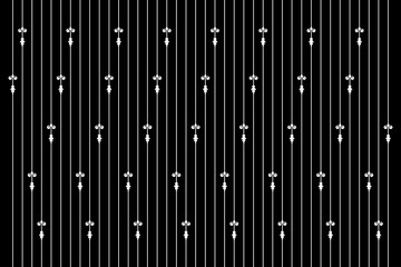 Elements of ornate vintage symbol. Stripes white on black classic vertical trellis, floral motifs. Design print for railling, architecture, interior, fence, textile, wallpaper, background. Set 15