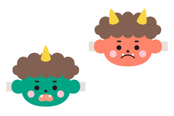 節分の鬼のお面のベクターイラスト