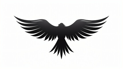 Vector black bird logo on a white background
