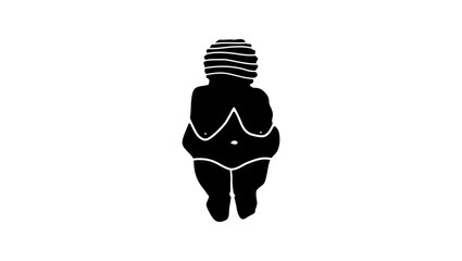Venus of Willendorf, black isolated silhouette © OMIA