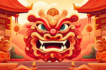 Chinese New Year card, poster or banner design.