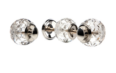 Glass Door Knobs Set On Isolated Background