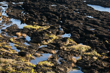Coastline formed by volcanic activity in Ogi coast in Sado Island, Niigata prefecture, Japan.