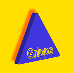 "Grippe" - Wort, Schriftzug bzw. Text als 3D Illustration, 3D Rendering, Computergrafik