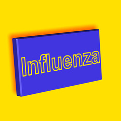 "Influenza" - Wort, Schriftzug bzw. Text als 3D Illustration, 3D Rendering, Computergrafik