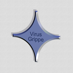"Virusgrippe" - Wort, Schriftzug bzw. Text als 3D Illustration, 3D Rendering, Computergrafik