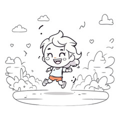child playing with snow