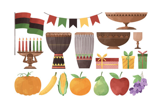 Christmas Leaves Flower Illustration Set