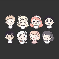 set of cartoon faces