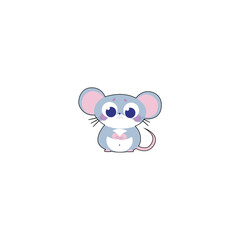 cute vector mouse with cheese rodent