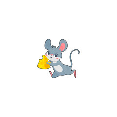 cute vector mouse with cheese design