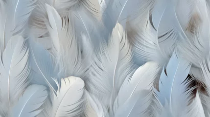 Foto op Plexiglas Fotorealistische Textur von Vogelfedern, nahtloses Muster, seemless pattern © mutom