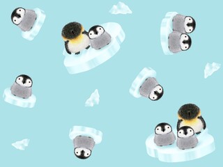 ペンギンのシームレスパターン　B-2