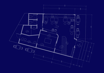 Floor plan designed building on the drawing.