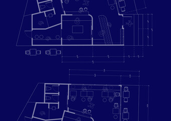 Floor plan designed building on the drawing.